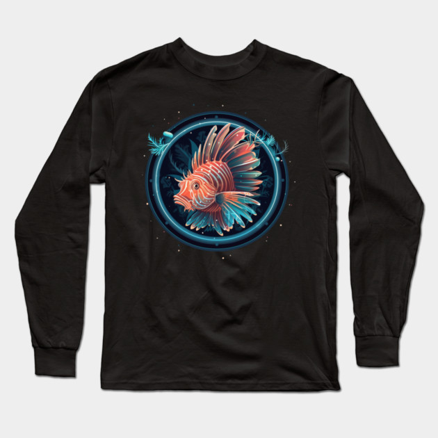 Lionfish in Ornament, Love Fishes Long Sleeve T-Shirt by logiamerch