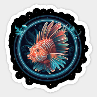 Lionfish in Ornament, Love Fishes Sticker
