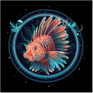 Lionfish in Ornament, Love Fishes Posters and Art
