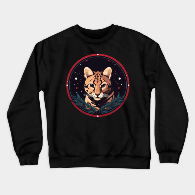 Ocelot in Ornament, Love Cats Crewneck Sweatshirt by logiamerch