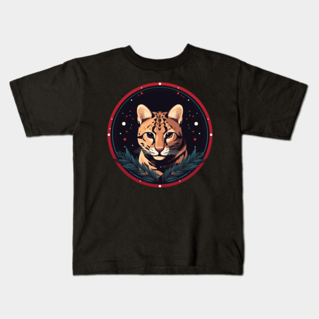 Ocelot in Ornament, Love Cats Kids T-Shirt by logiamerch