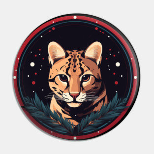 Ocelot in Ornament, Love Cats Pin