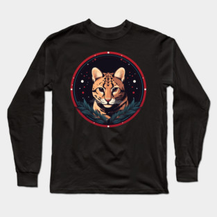 Ocelot in Ornament, Love Cats Long Sleeve T-Shirt
