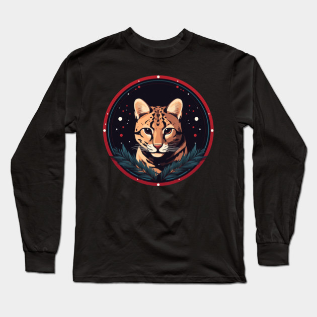 Ocelot in Ornament, Love Cats Long Sleeve T-Shirt by logiamerch