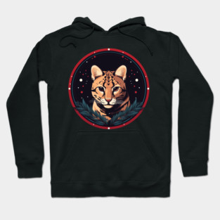 Ocelot in Ornament, Love Cats Hoodie