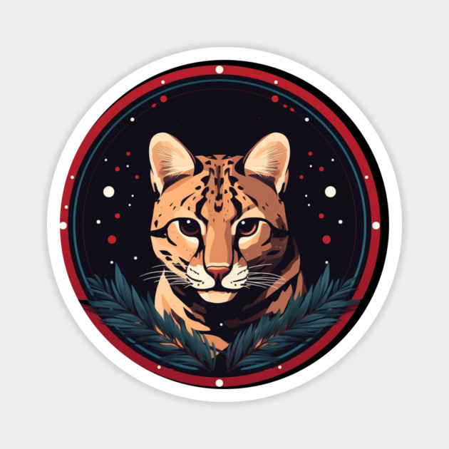 Ocelot in Ornament, Love Cats Magnet by logiamerch