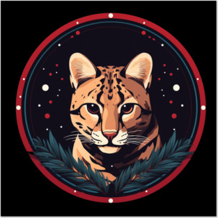 Ocelot in Ornament, Love Cats Posters and Art