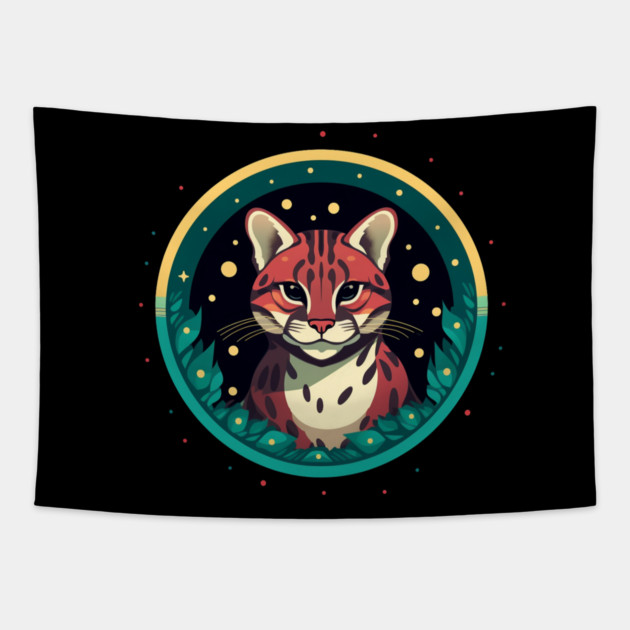 Ocelot in Ornament, Love Cats Tapestry by logiamerch