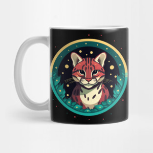 Ocelot in Ornament, Love Cats Mug