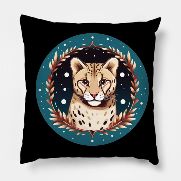 Ocelot in Ornament, Love Cats Pillow by logiamerch