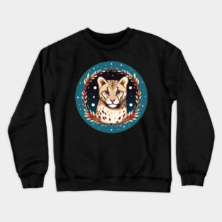 Ocelot in Ornament, Love Cats Crewneck Sweatshirt