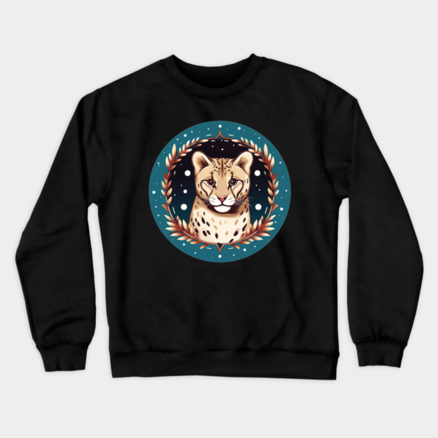 Ocelot in Ornament, Love Cats Crewneck Sweatshirt by logiamerch