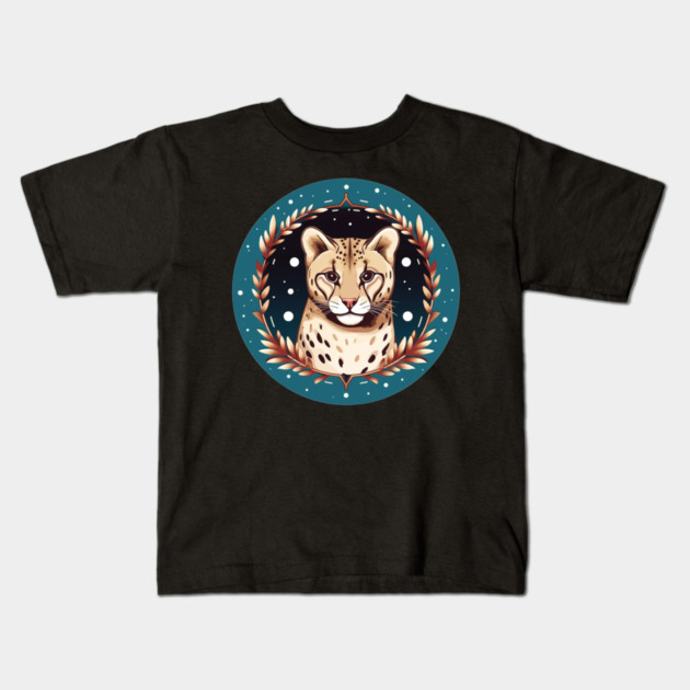 Ocelot in Ornament, Love Cats Kids T-Shirt by logiamerch
