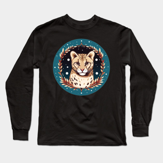 Ocelot in Ornament, Love Cats Long Sleeve T-Shirt by logiamerch