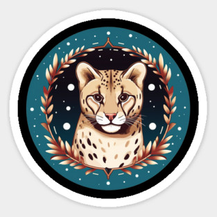 Ocelot in Ornament, Love Cats Sticker