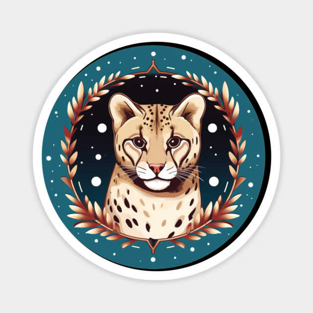 Ocelot in Ornament, Love Cats Magnet by logiamerch