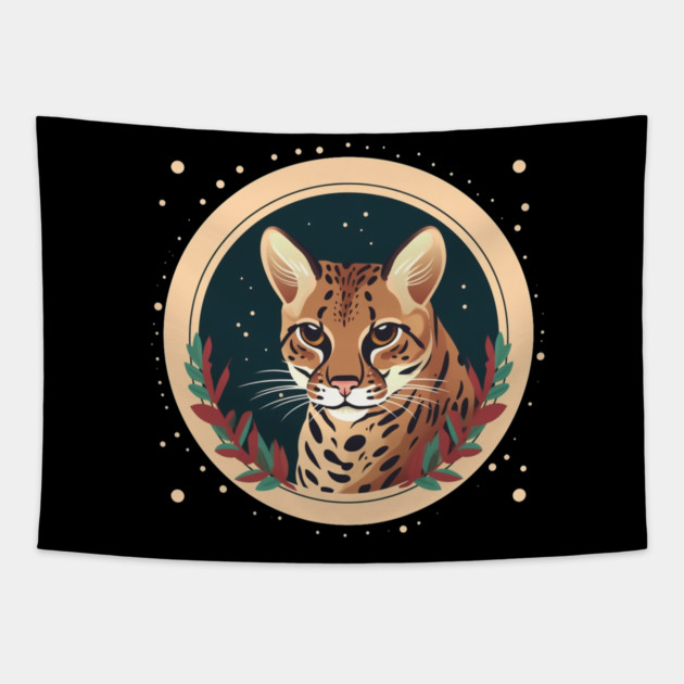 Ocelot in Ornament, Love Cats Tapestry by logiamerch