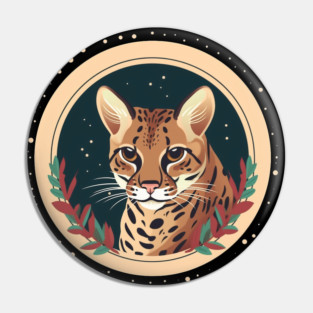 Ocelot in Ornament, Love Cats Pin