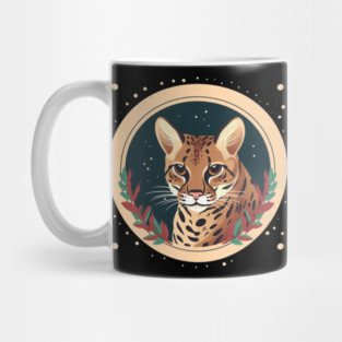 Ocelot in Ornament, Love Cats Mug