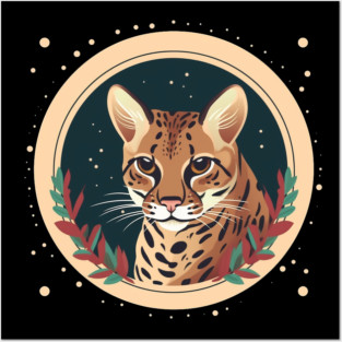 Ocelot in Ornament, Love Cats Posters and Art