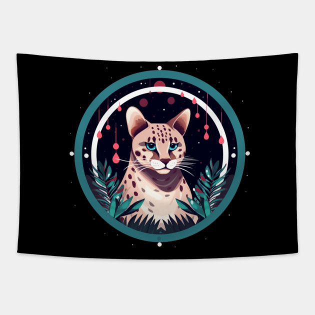 Ocelot in Ornament, Love Cats Tapestry by logiamerch