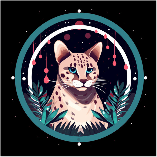 Ocelot in Ornament, Love Cats Wall Art by logiamerch