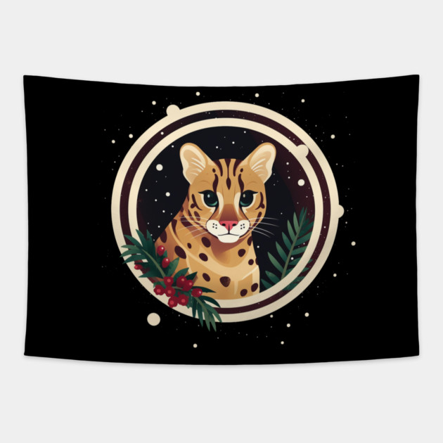 Ocelot in Ornament, Love Cats Tapestry by logiamerch