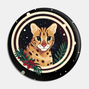 Ocelot in Ornament, Love Cats Pin