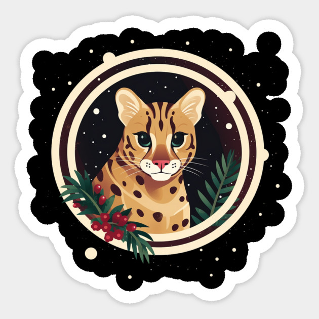 Ocelot in Ornament, Love Cats Sticker by logiamerch