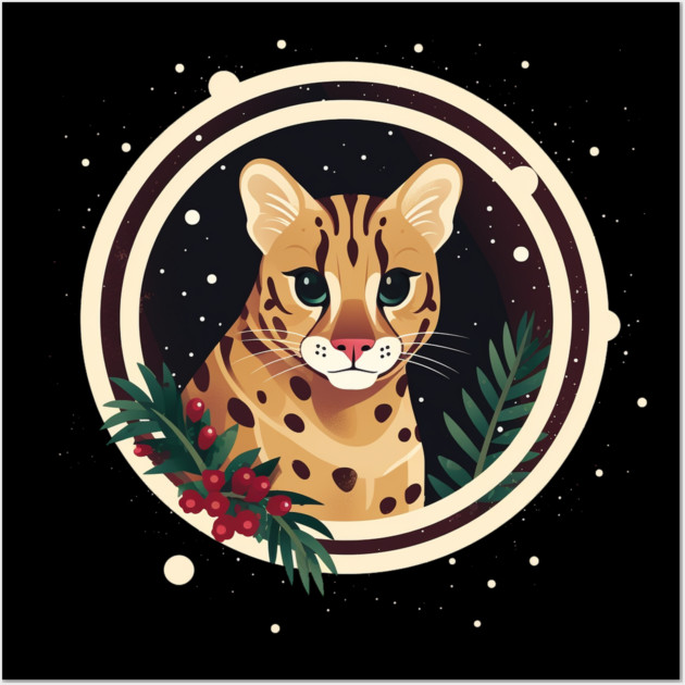 Ocelot in Ornament, Love Cats Wall Art by logiamerch