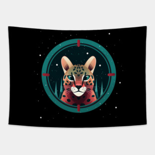 Ocelot in Ornament, Love Cats Tapestry