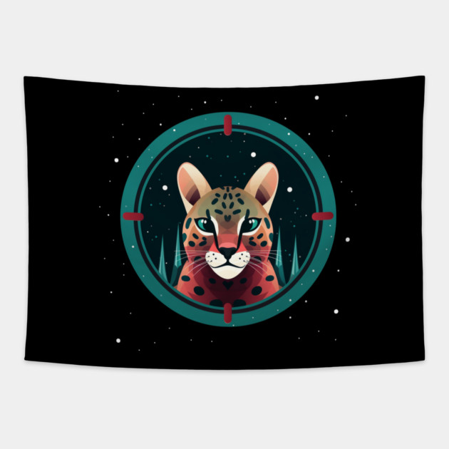 Ocelot in Ornament, Love Cats Tapestry by logiamerch