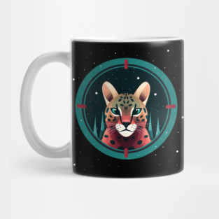 Ocelot in Ornament, Love Cats Mug
