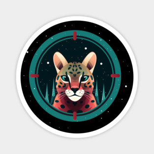 Ocelot in Ornament, Love Cats Magnet