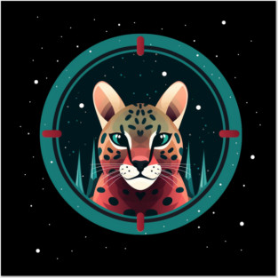 Ocelot in Ornament, Love Cats Posters and Art