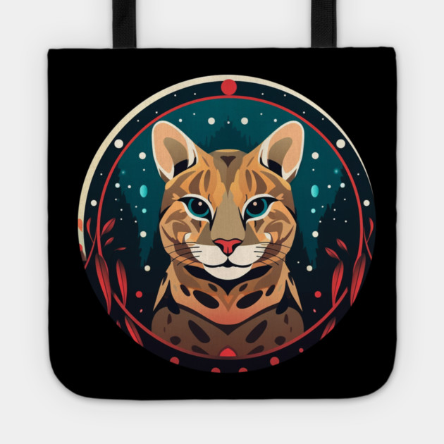 Ocelot in Ornament, Love Cats Tote by logiamerch