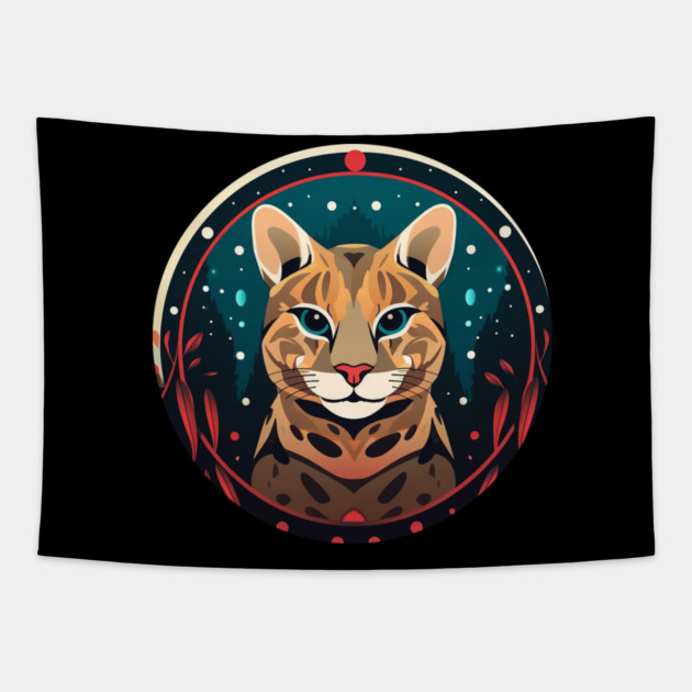 Ocelot in Ornament, Love Cats Tapestry by logiamerch