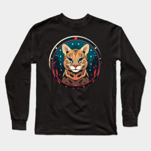 Ocelot in Ornament, Love Cats Long Sleeve T-Shirt