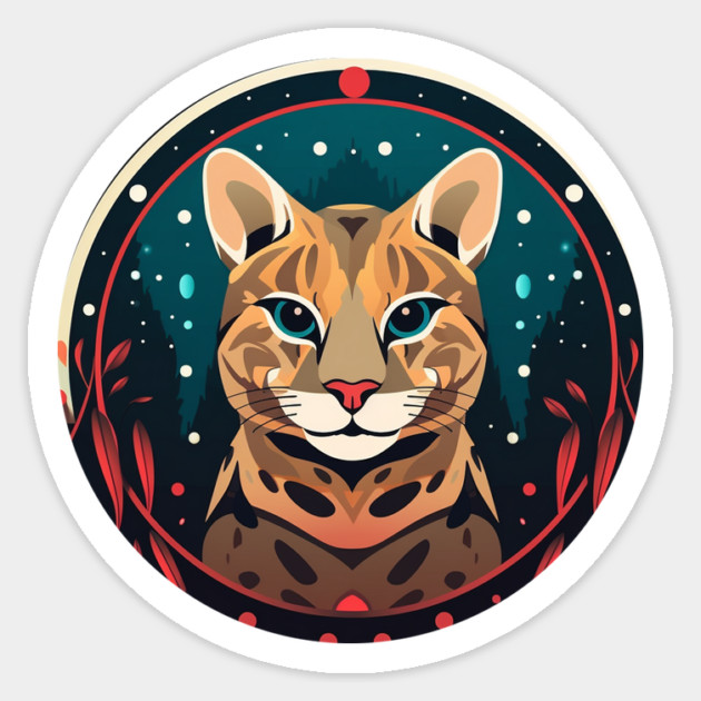 Ocelot in Ornament, Love Cats Sticker by logiamerch
