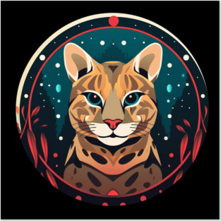 Ocelot in Ornament, Love Cats Posters and Art