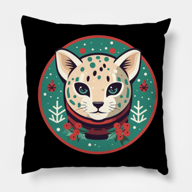 Ocelot in Ornament, Love Cats Pillow by logiamerch