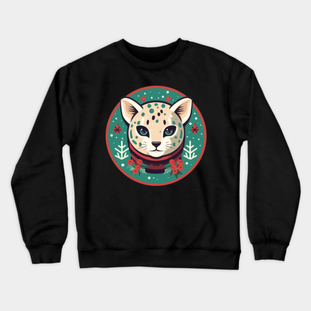Ocelot in Ornament, Love Cats Crewneck Sweatshirt by logiamerch