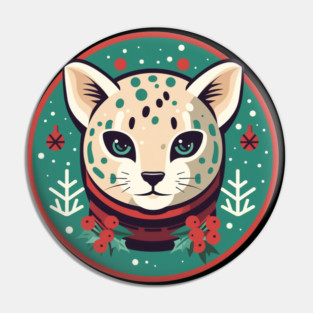Ocelot in Ornament, Love Cats Pin