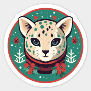 Ocelot in Ornament, Love Cats Sticker
