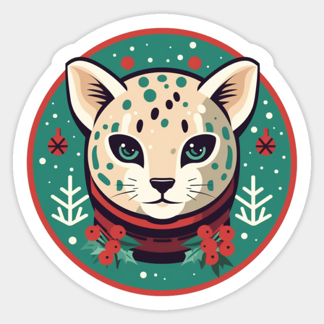 Ocelot in Ornament, Love Cats Sticker by logiamerch