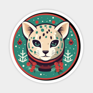 Ocelot in Ornament, Love Cats Magnet