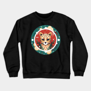 Ocelot in Ornament, Love Cats Crewneck Sweatshirt