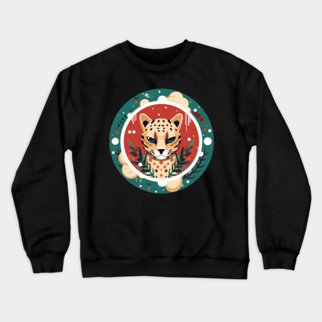 Ocelot in Ornament, Love Cats Crewneck Sweatshirt by logiamerch