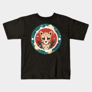 Ocelot in Ornament, Love Cats Kids T-Shirt