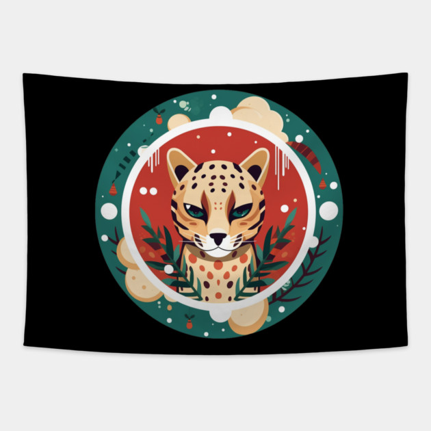 Ocelot in Ornament, Love Cats Tapestry by logiamerch